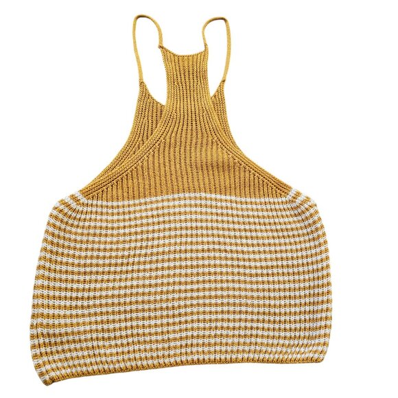 Lovetree Women's Bright Hippie Flower Child Crochet Indie Beachy Striped Cami - Picture 2 of 4